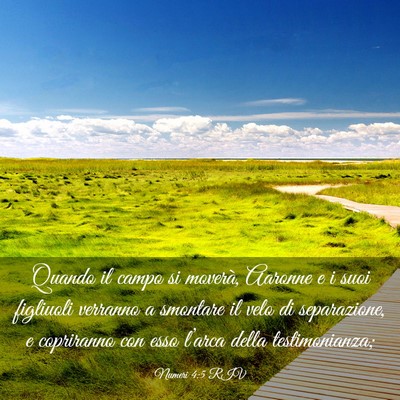 Picture 03 - Numeri 4:5 RIV - Quando il campo si moverà, Aaronne e i suoi - Bible Verse Picture
