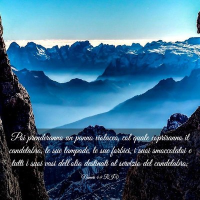 Picture 03 - Numeri 4:9 RIV - Poi prenderanno un panno violaceo, col quale - Bible Verse Picture
