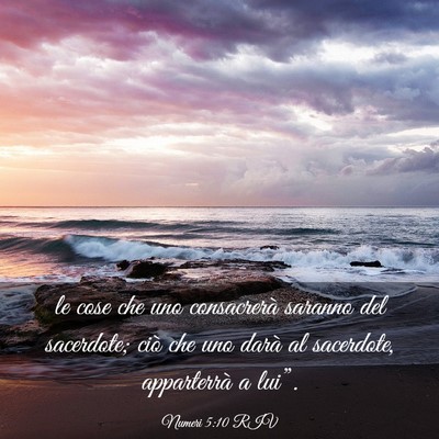 Picture 03 - Numeri 5:10 RIV - le cose che uno consacrerà saranno del - Bible Verse Picture