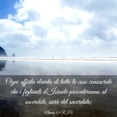 Picture 03 - Numeri 5:9 RIV - Ogni offerta elevata di tutte le cose consacrate - Bible Verse Picture