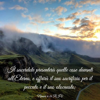 Picture 03 - Numeri 6:16 RIV - Il sacerdote presenterà quelle cose davanti - Bible Verse Picture