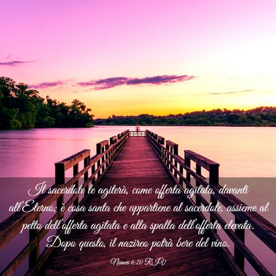 Picture 03 - Numeri 6:20 RIV - Il sacerdote le agiterà, come offerta agitata, - Bible Verse Picture