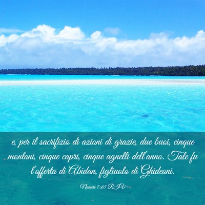 Picture 03 - Numeri 7:65 RIV - e, per il sacrifizio di azioni di grazie, due - Bible Verse Picture