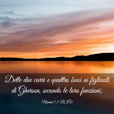 Picture 03 - Numeri 7:7 RIV - Dette due carri e quattro buoi ai figliuoli di - Bible Verse Picture