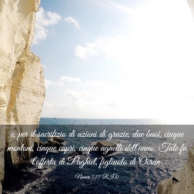 Picture 03 - Numeri 7:77 RIV - e, per il sacrifizio di azioni di grazie, due - Bible Verse Picture