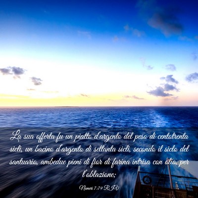 Picture 03 - Numeri 7:79 RIV - La sua offerta fu un piatto d’argento del peso - Bible Verse Picture