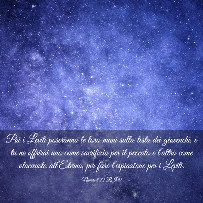 Picture 03 - Numeri 8:12 RIV - Poi i Leviti poseranno le loro mani sulla testa - Bible Verse Picture