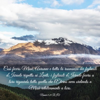 Picture 03 - Numeri 8:20 RIV - Così fecero Mosè, Aaronne e tutta la raunanza - Bible Verse Picture