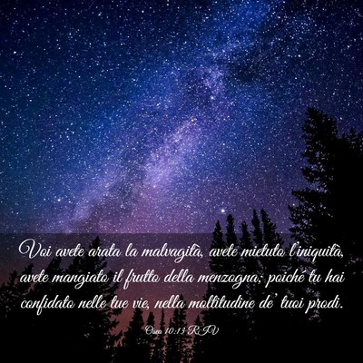 Picture 03 - Osea 10:13 RIV - Voi avete arata la malvagità, avete mietuto - Bible Verse Picture