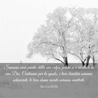 Picture 03 - Osea 13:16 RIV - Samaria sarà punita della sua colpa, perché si - Bible Verse Picture