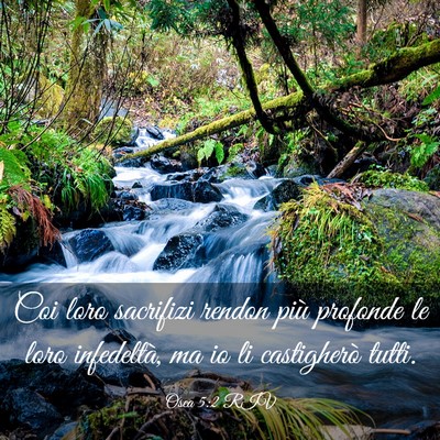 Picture 03 - Osea 5:2 RIV - Coi loro sacrifizi rendon più profonde le loro - Bible Verse Picture