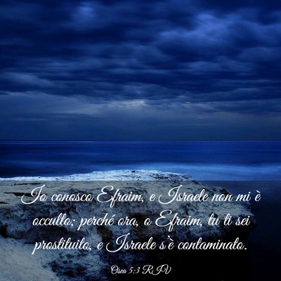Picture 03 - Osea 5:3 RIV - Io conosco Efraim, e Israele non mi è occulto; - Bible Verse Picture
