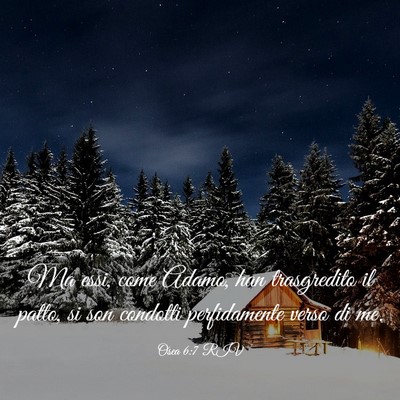 Picture 03 - Osea 6:7 RIV - Ma essi, come Adamo, han trasgredito il patto, si - Bible Verse Picture