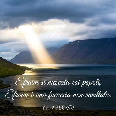 Picture 03 - Osea 7:8 RIV - Efraim si mescola coi popoli, Efraim è una - Bible Verse Picture