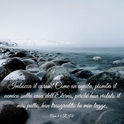 Picture 03 - Osea 8:1 RIV - Imbocca il corno! Come un’aquila, piomba il - Bible Verse Picture