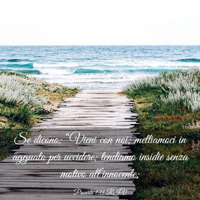 Picture 03 - Proverbi 1:11 RIV - Se dicono: “Vieni con noi; mettiamoci in - Bible Verse Picture