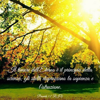 Picture 03 - Proverbi 1:7 RIV - Il timore dell’Eterno è il principio della - Bible Verse Picture