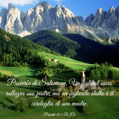 Picture 03 - Proverbi 10:1 RIV - Proverbi di Salomone. Un figliuol savio rallegra - Bible Verse Picture