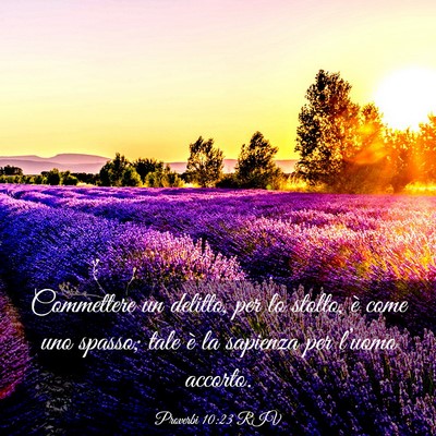 Picture 03 - Proverbi 10:23 RIV - Commettere un delitto, per lo stolto, è come uno - Bible Verse Picture