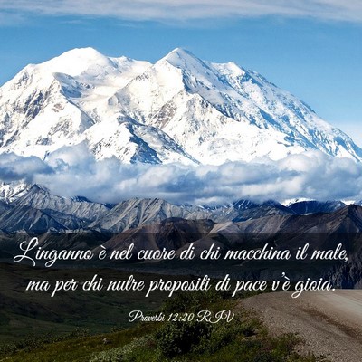 Picture 03 - Proverbi 12:20 RIV - L’inganno è nel cuore di chi macchina il male, - Bible Verse Picture