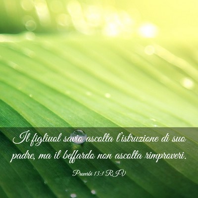 Picture 03 - Proverbi 13:1 RIV - Il figliuol savio ascolta l’istruzione di suo - Bible Verse Picture