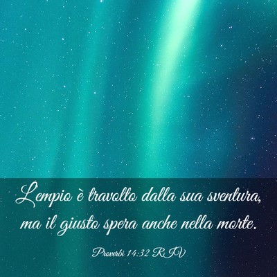 Picture 03 - Proverbi 14:32 RIV - L’empio è travolto dalla sua sventura, ma il - Bible Verse Picture