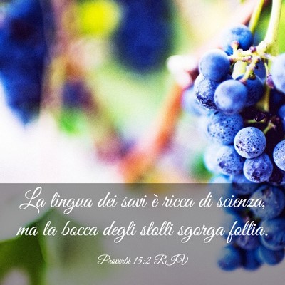 Picture 03 - Proverbi 15:2 RIV - La lingua dei savi è ricca di scienza, ma la - Bible Verse Picture