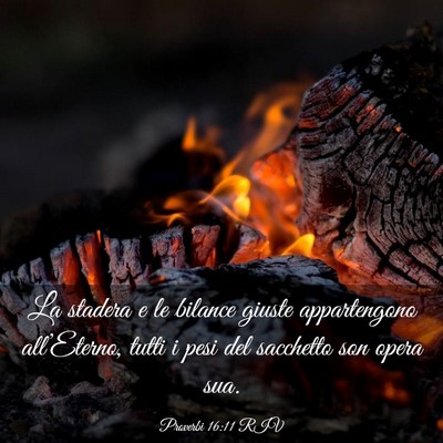 Picture 03 - Proverbi 16:11 RIV - La stadera e le bilance giuste appartengono - Bible Verse Picture