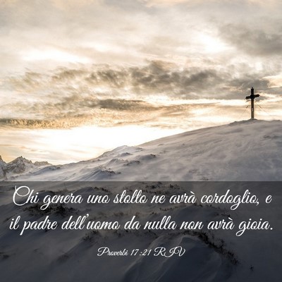 Picture 03 - Proverbi 17:21 RIV - Chi genera uno stolto ne avrà cordoglio, e il - Bible Verse Picture