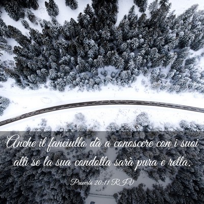 Picture 03 - Proverbi 20:11 RIV - Anche il fanciullo dà a conoscere con i suoi - Bible Verse Picture