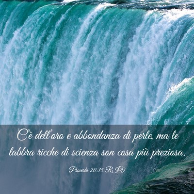 Picture 03 - Proverbi 20:15 RIV - C’è dell’oro e abbondanza di perle, ma le - Bible Verse Picture