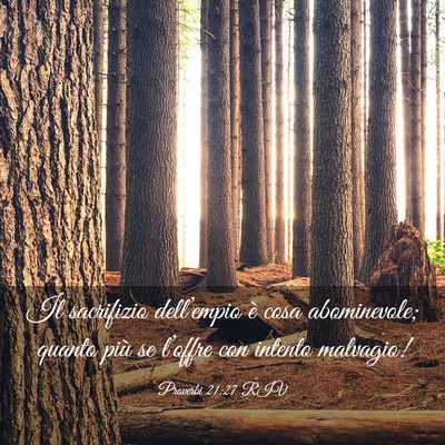 Picture 03 - Proverbi 21:27 RIV - Il sacrifizio dell’empio è cosa abominevole; - Bible Verse Picture