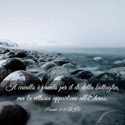 Picture 03 - Proverbi 21:31 RIV - Il cavallo è pronto per il dì della battaglia, - Bible Verse Picture