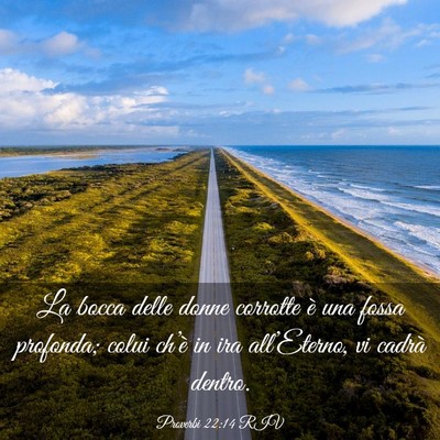 Picture 03 - Proverbi 22:14 RIV - La bocca delle donne corrotte è una fossa - Bible Verse Picture