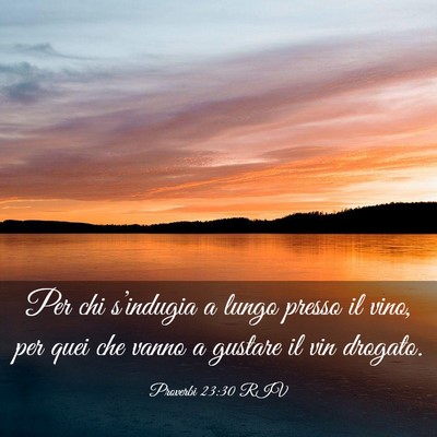 Picture 03 - Proverbi 23:30 RIV - Per chi s’indugia a lungo presso il vino, per - Bible Verse Picture
