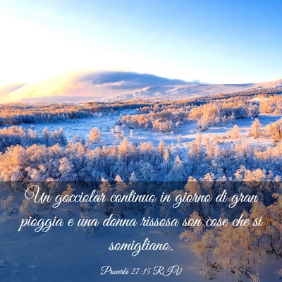 Picture 03 - Proverbi 27:15 RIV - Un gocciolar continuo in giorno di gran pioggia e - Bible Verse Picture