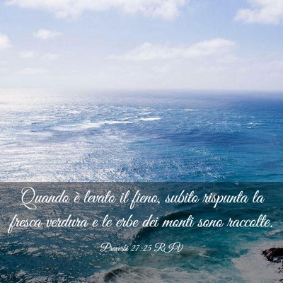 Picture 03 - Proverbi 27:25 RIV - Quando è levato il fieno, subito rispunta la - Bible Verse Picture