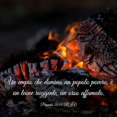 Picture 03 - Proverbi 28:15 RIV - Un empio che domina un popolo povero, è un leone - Bible Verse Picture