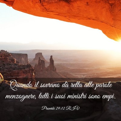 Picture 03 - Proverbi 29:12 RIV - Quando il sovrano dà retta alle parole - Bible Verse Picture