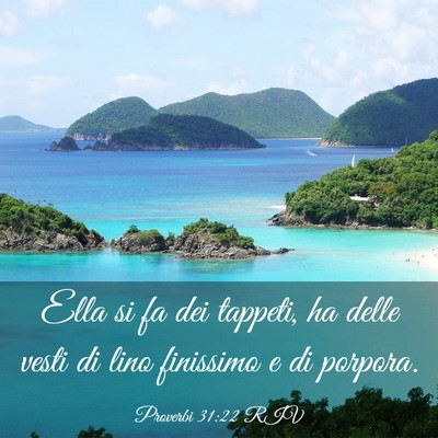 Picture 03 - Proverbi 31:22 RIV - Ella si fa dei tappeti, ha delle vesti di lino - Bible Verse Picture