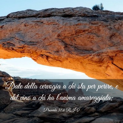 Picture 03 - Proverbi 31:6 RIV - Date della cervogia a chi sta per perire, e del - Bible Verse Picture