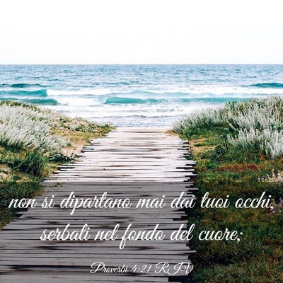 Picture 03 - Proverbi 4:21 RIV - non si dipartano mai dai tuoi occhi, serbali nel - Bible Verse Picture