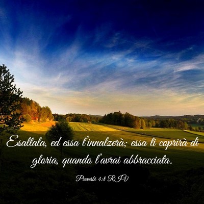 Picture 03 - Proverbi 4:8 RIV - Esaltala, ed essa t’innalzerà; essa ti - Bible Verse Picture