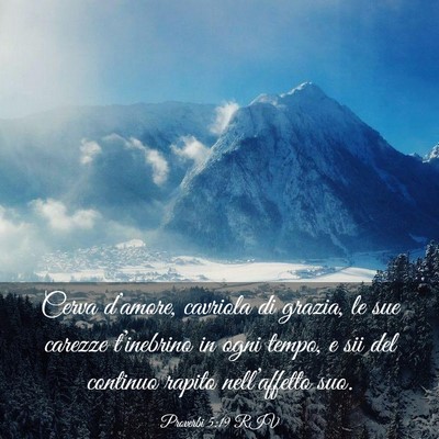 Picture 03 - Proverbi 5:19 RIV - Cerva d’amore, cavriola di grazia, le sue - Bible Verse Picture