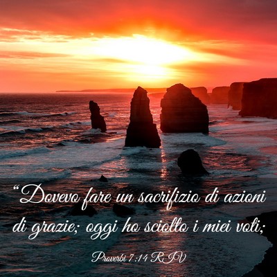 Picture 03 - Proverbi 7:14 RIV - “Dovevo fare un sacrifizio di azioni di grazie; - Bible Verse Picture