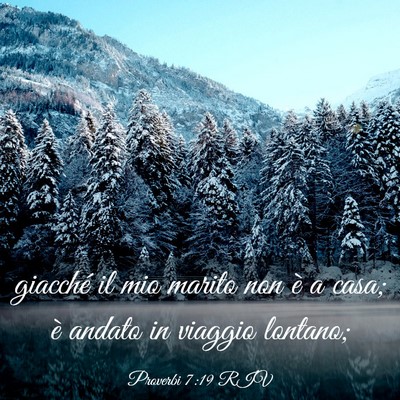 Picture 03 - Proverbi 7:19 RIV - giacché il mio marito non è a casa; è andato - Bible Verse Picture