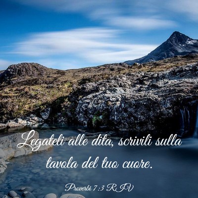 Picture 03 - Proverbi 7:3 RIV - Legateli alle dita, scrivili sulla tavola del tuo - Bible Verse Picture