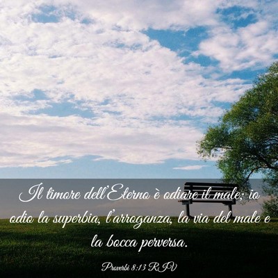 Picture 03 - Proverbi 8:13 RIV - Il timore dell’Eterno è odiare il male; io - Bible Verse Picture