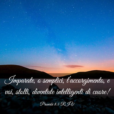 Picture 03 - Proverbi 8:5 RIV - Imparate, o semplici, l’accorgimento, e voi, - Bible Verse Picture