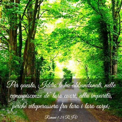 Picture 03 - Romani 1:24 RIV - Per questo, Iddio li ha abbandonati, nelle - Bible Verse Picture